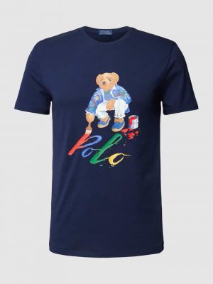 Koszulka z nadrukiem Polo Ralph Lauren niebieska