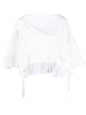 Блуза с волани с драперии Comme Des Garçons Pre-owned бяло