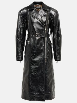 Kožený kabát Dolce&gabbana černý
