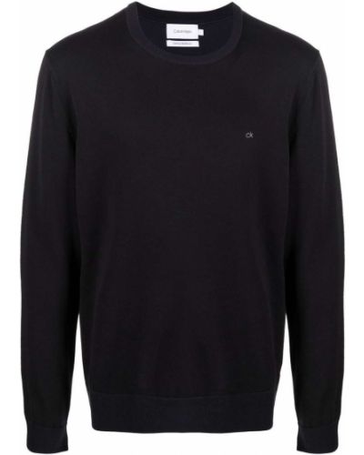 Jersey con bordado de tela jersey Calvin Klein negro