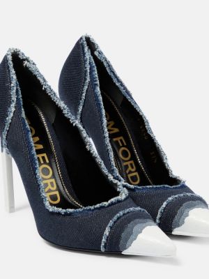 Полуотворени обувки Tom Ford синьо