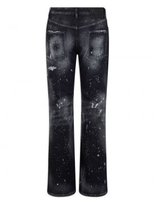 Straight fit džíny s oděrkami Dsquared2 černé