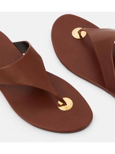 Leder sandale Saint Laurent braun