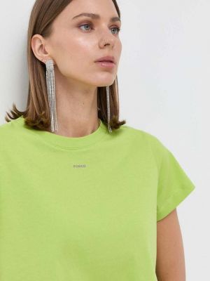 Памучна тениска Pinko зелено