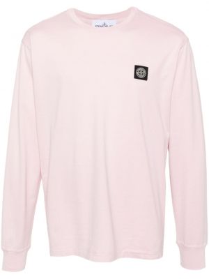 Džersis medvilninis marškinėliai Stone Island rožinė