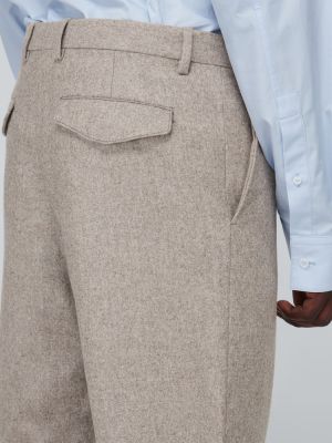 Vlnené priliehavé klasické nohavice Caruso béžová