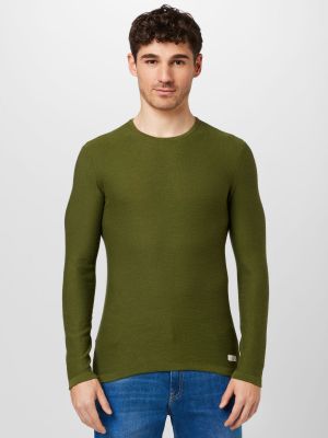 Пуловер slim Blend зелено