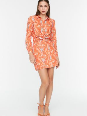 Suknja s printom Trendyol narančasta