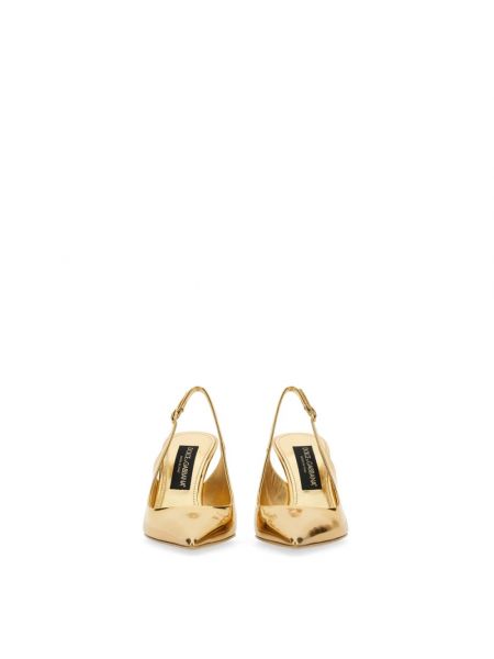 Tacones de cuero slingback elegantes Dolce & Gabbana amarillo