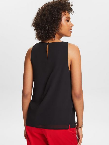 Блузка с вырезом на спине без рукавов Esprit черная