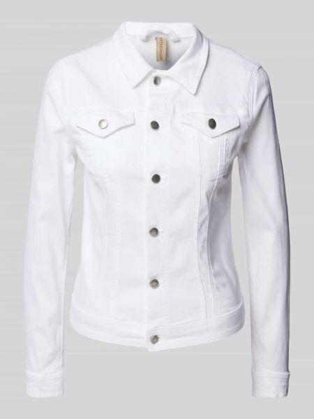 Biała kurtka jeansowa w jednolitym kolorze Soyaconcept