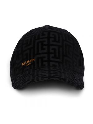 Aksamitna czapka z daszkiem Balmain