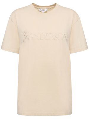 Džerzej tričko s výšivkou Jw Anderson čierna