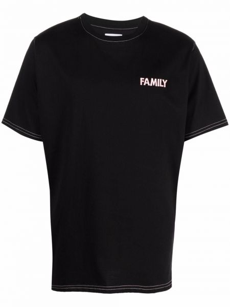 Camiseta con bordado Family First negro