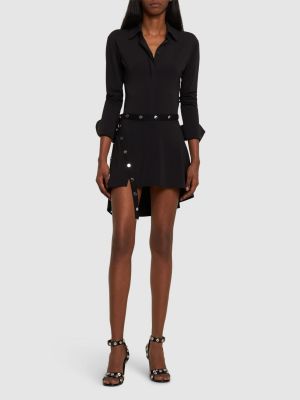 Asimetrična mini suknja od jersey The Attico crna