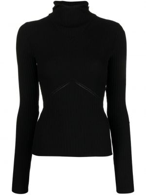 Пуловер с качулка Andreadamo черно