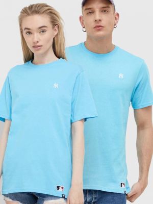 Памучна тениска с дълъг ръкав с апликация 47brand синьо