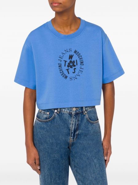 Kokvilnas t-krekls ar apdruku Moschino Jeans