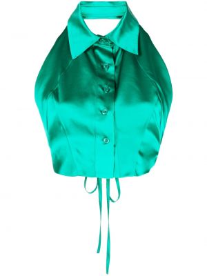 Копринена риза с гол гръб Woera зелено