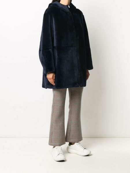 Oboustranný kabát s kapucí Liska modrý