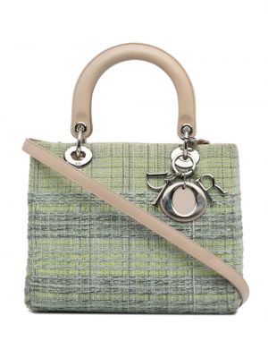 Чанта от туид Christian Dior зелено