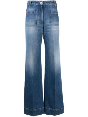 Zvonové džíny Victoria Beckham modré