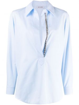 Krištáľová bavlnená košeľa Dice Kayek modrá