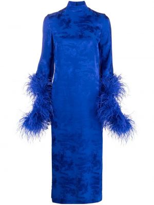 Abendkleid mit federn Taller Marmo blau