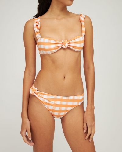 Bikini în carouri Jacquemus portocaliu