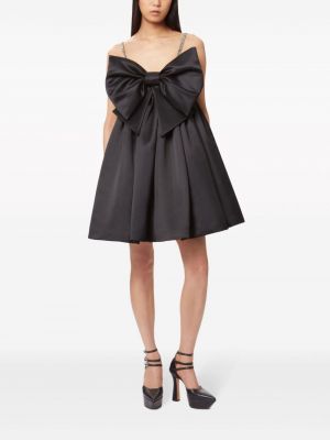 Křišťálové oversized koktejlové šaty s mašlí Nina Ricci černé