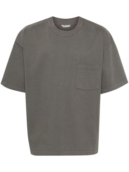 T-shirt en coton avec manches courtes Auralee gris