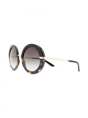 Okulary przeciwsłoneczne w kwiatki z nadrukiem Dolce & Gabbana Eyewear czarne