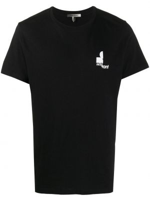 Βαμβακερή μπλούζα με σχέδιο Marant μαύρο