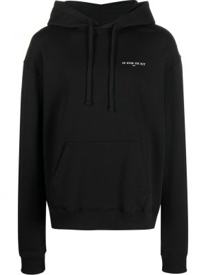 Pamučna hoodie s kapuljačom s printom Ih Nom Uh Nit crna