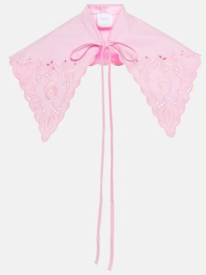 Bavlněná bunda s výšivkou Patou růžová