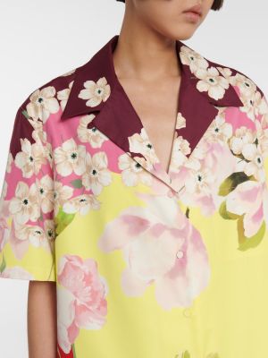 Pamučna svilena košulja s cvjetnim printom Valentino
