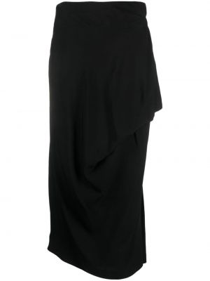 Midi suknja s draperijom Issey Miyake crna