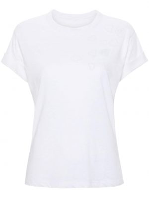 Majica z žeblji z vzorcem srca Zadig&voltaire bela