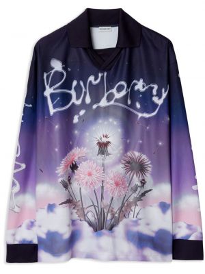 Tričko s potlačou Burberry fialová