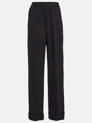 Vlněné rovné kalhoty Dolce&gabbana černé
