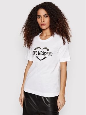 Priliehavé tričko Love Moschino biela