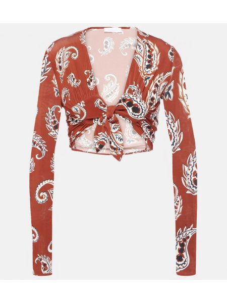 Paisley crop top Rabanne punainen