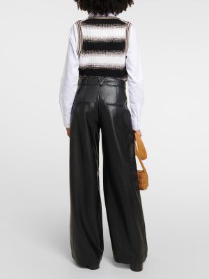Pantalones de cuero bootcut de cuero sintético Veronica Beard negro