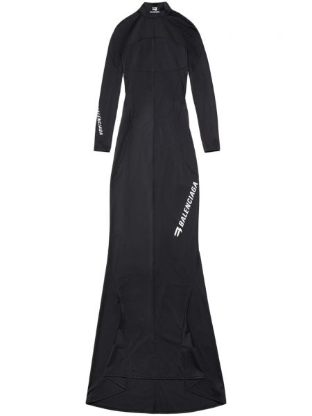 Robe de soirée avec manches longues Balenciaga noir
