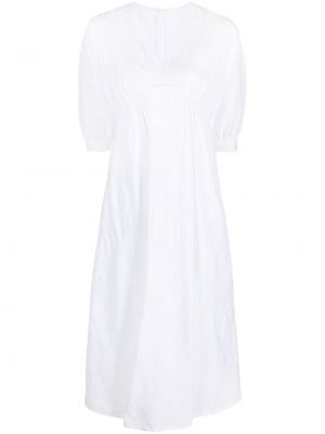 Памучна рокля с v-образно деколте Boutique Moschino бяло