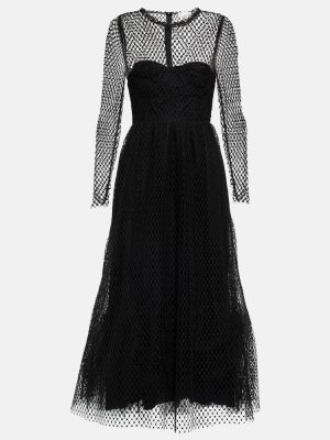Dlouhé šaty so sieťovinou Redvalentino čierna