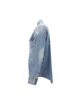 Camisa de algodón Saint Laurent Vintage azul