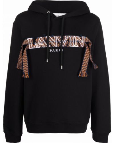 Spitzen hoodie mit stickerei Lanvin schwarz