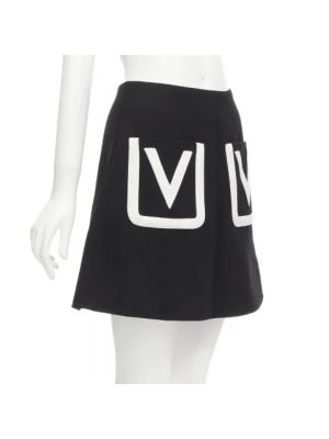 Falda de lana Valentino Vintage negro