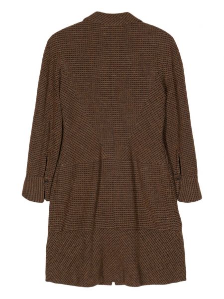 Long manteau à volants en tweed Chanel Pre-owned marron